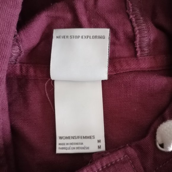 The North Face Womens Maroon Long Sleeve Hooded Full Zip Jacket Size M - Picture 6 of 8